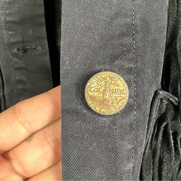 McGuire Black Denim Can’t Buy My Love Fringe Western Jacket Size XS - Picture 5 of 14